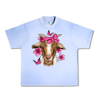 Grape Ice pink floral bandana goat Urban Heavy Tee - Jasminsmagicworld