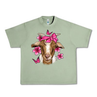 Oil Green pink floral bandana goat Urban Heavy Tee - Jasminsmagicworld