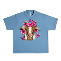 Pebble Blue pink floral bandana goat Urban Heavy Tee - Jasminsmagicworld