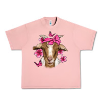 Salmon pink floral bandana goat Urban Heavy Tee - Jasminsmagicworld