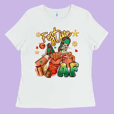 Ladies Tee festive af christmas black kid sneakers