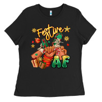 Black festive af christmas black kid sneakers Ladies Tee - RanaPortraitStore