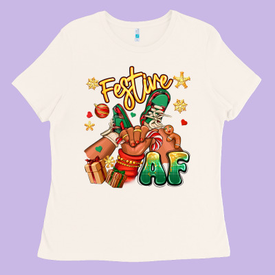 Ladies Tee festive af christmas black kid sneakers