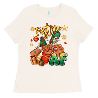 Bone festive af christmas black kid sneakers Ladies Tee - RanaPortraitStore