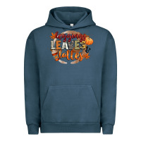 Pigment Midnight Navy leaves and lattes Urban Hoodie - CowGirlArtShop