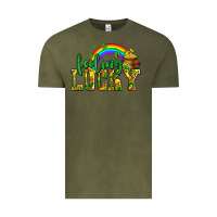 Vintage Olive feeling lucky with coins Vintage Tee - AdoDesignShop