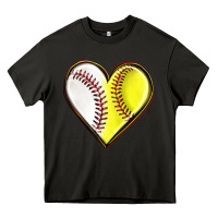 Asphalt baseball and softball heart Heavy Core Tee - texasbilliewilder
