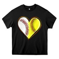 Black baseball and softball heart Heavy Core Tee - texasbilliewilder