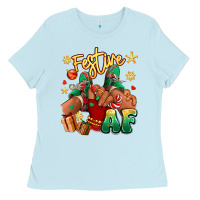 Baby Blue festive af christmas black girl children sneakers Ladies Tee - RanaPortraitStore