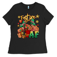Black festive af christmas black girl children sneakers Ladies Tee - RanaPortraitStore