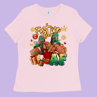 Ladies Tee festive af christmas black girl children sneakers