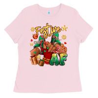 Bubblegum Pink festive af christmas black girl children sneakers Ladies Tee - RanaPortraitStore
