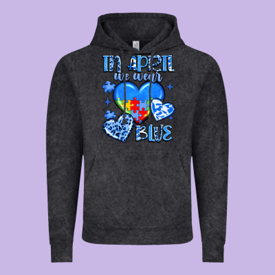 In April We Wear Blue Vintage Hoodie Designed By Jahusdesignshop