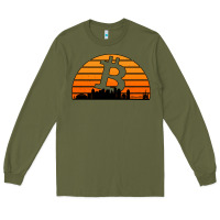 Army Green bitcoin new orleans retro sunset Long Sleeve Tee - Jasminsmagicworld