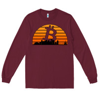 Burgundy bitcoin new orleans retro sunset Long Sleeve Tee - Jasminsmagicworld