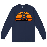 Navy bitcoin new orleans retro sunset Long Sleeve Tee - Jasminsmagicworld