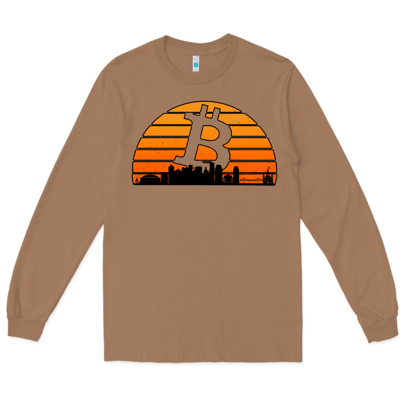 Bitcoin New Orleans Retro Sunset Long Sleeve Tee by Jasminsmagicworld | Teevron