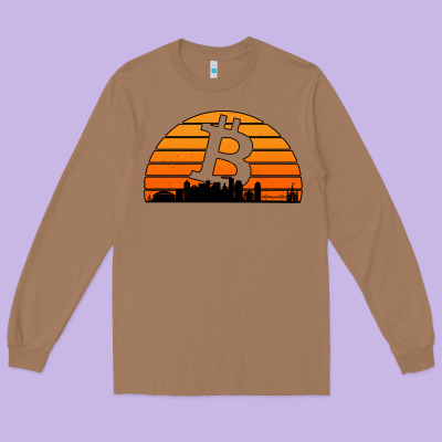 Bitcoin New Orleans Retro Sunset Long Sleeve Tee Designed By Jasminsmagicworld
