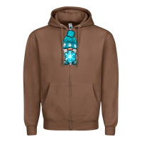 Chestnut winter gnome with snowflake Zipper Hoodie - NancyCooperArtShop