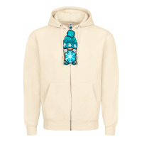 Sandshell winter gnome with snowflake Zipper Hoodie - NancyCooperArtShop