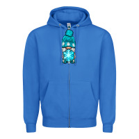 True Royal winter gnome with snowflake Zipper Hoodie - NancyCooperArtShop