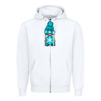 White winter gnome with snowflake Zipper Hoodie - NancyCooperArtShop