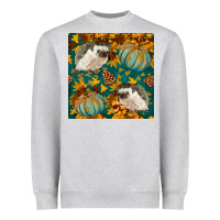 Heather Grey hedgehog and pumpkins seamless pattern Heavyweight Sweatshirt - BundleAndBundleShop
