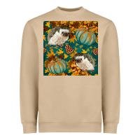 Mushroom hedgehog and pumpkins seamless pattern Heavyweight Sweatshirt - BundleAndBundleShop