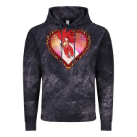 Cloud Black valentines day rooster with leopard heart Vintage Hoodie - RanaPortraitStore