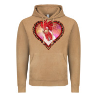 Vintage Camel valentines day rooster with leopard heart Vintage Hoodie - RanaPortraitStore