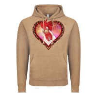 Vintage Coffee valentines day rooster with leopard heart Vintage Hoodie - RanaPortraitStore