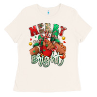 Merry And Bright Black Kid Sneakers Ladies Tee | Teevron