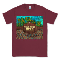 Burgundy preview custom cactus and sunflowers leopard turquoise Classic Tee - Artiststas