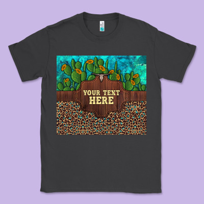 Preview Custom Cactus And Sunflowers Leopard Turquoise Classic Tee Designed By Artiststas