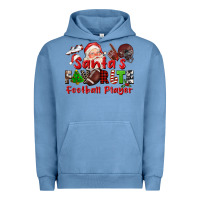Pigment Pebble Blue santas favorite  football player Urban Hoodie - CowGirlArtShop