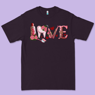 Valentines Day Dental Love Premium Tee Designed By Ranaportraitstore