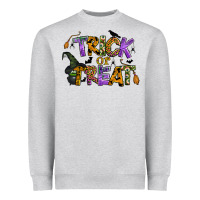 Heather Grey trick or treat Heavyweight Sweatshirt - BundleAndBundleShop