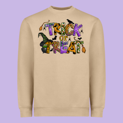 Trick Or Treat Heavyweight Sweatshirt Designed By Bundleandbundleshop