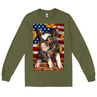 Army Green Western American Pig Long Sleeve Tee - LillyAllenDesigns