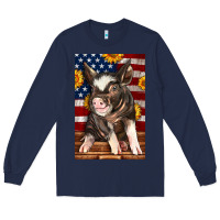 Navy Western American Pig Long Sleeve Tee - LillyAllenDesigns