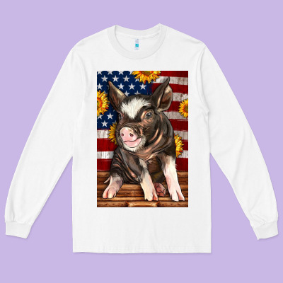 Western American Pig Long Sleeve Tee Designed By Lillyallendesigns