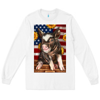 White Western American Pig Long Sleeve Tee - LillyAllenDesigns