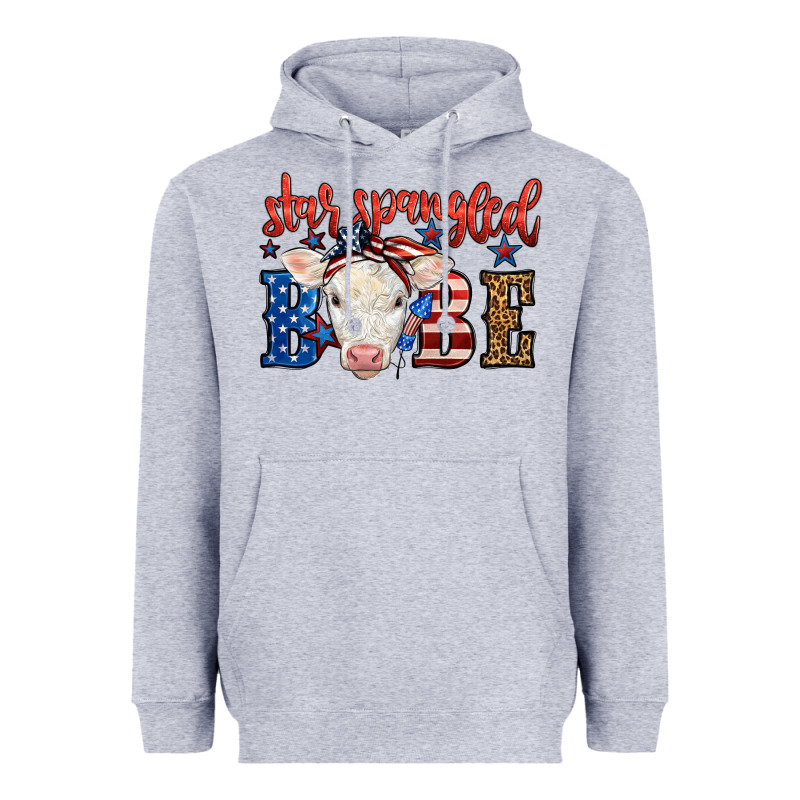 Western Star Spangled Baby Cow Heavyweight Hoodie by LillyAllenDesigns | Teevron