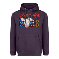 Plum Western Star Spangled Baby Cow Heavyweight Hoodie - LillyAllenDesigns