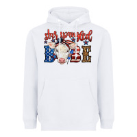 White Western Star Spangled Baby Cow Heavyweight Hoodie - LillyAllenDesigns