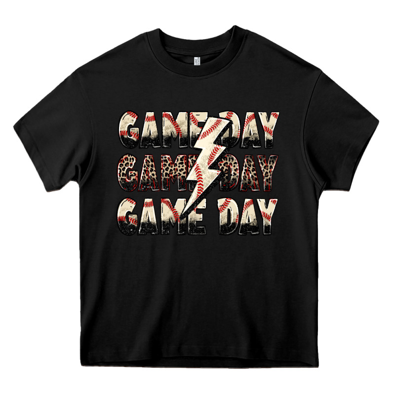 Game Day Game Day Baseball Lightning Bolt Heavy Core Tee by Zillion Design Studio | Teevron