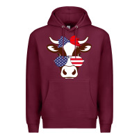 Burgundy Cow 4Th Of July Independence Day Premium Hoodie - Bettercallsaul