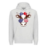 Dove Grey Cow 4Th Of July Independence Day Premium Hoodie - Bettercallsaul