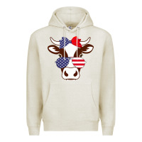 Oatmeal Heather Cow 4Th Of July Independence Day Premium Hoodie - Bettercallsaul