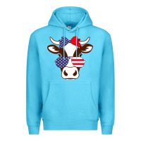 Ocean Blue Cow 4Th Of July Independence Day Premium Hoodie - Bettercallsaul